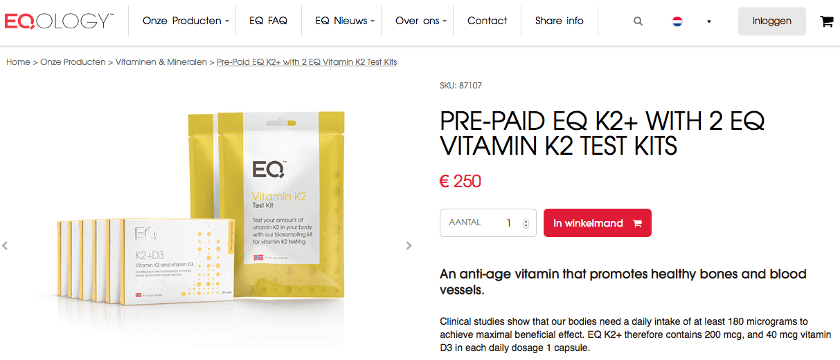 Vitamine K2 product eqology